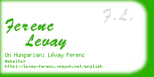 ferenc levay business card